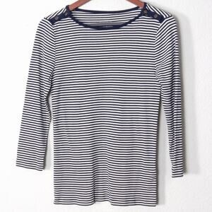 J Crew Women’s Long Sleeve Shirt Cotton Size Small White Nautical Prep